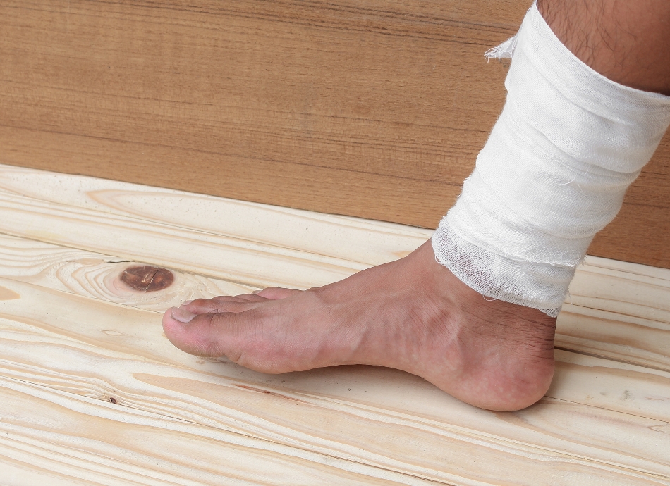 Bandaged lower leg 