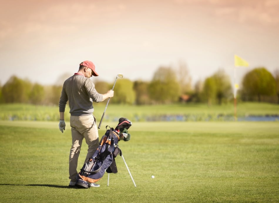 Man on golf course