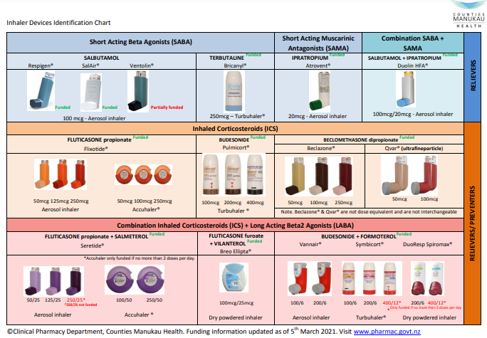 inhaler chart brochure