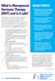 Menopausal Hormone Therapy (MHT) factsheet – what is  it and is it safe?